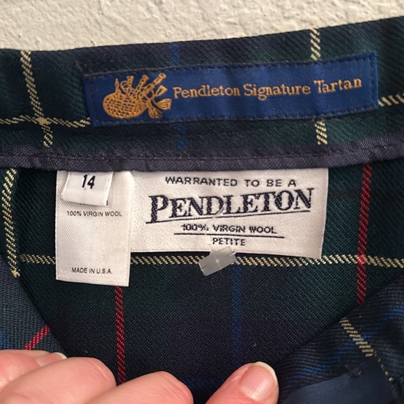 Pendleton Signature Tartan Wool Pleated Skirt sz 14 petite Plaid - Picture 2 of 5